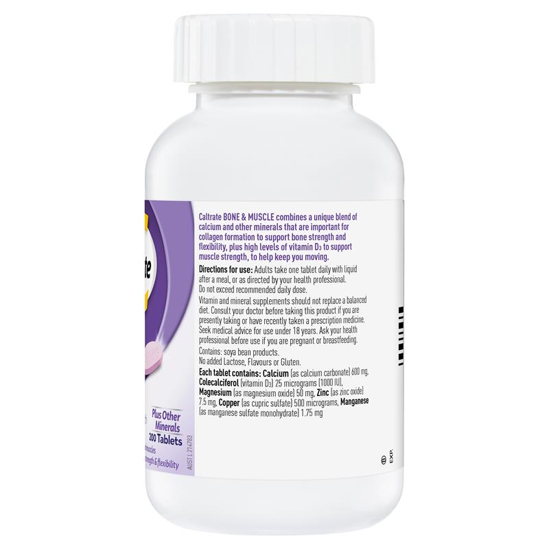 Caltrate Bone and Muscle Health 200 Tablets Exclusive Size
