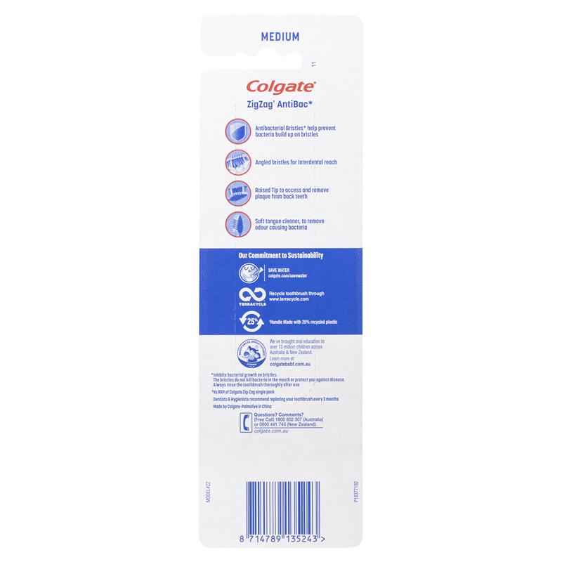 Colgate Zig Zag Deep Interdental Clean Toothbrush Medium Value 3 Pack