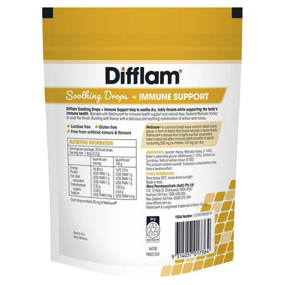 Difflam Soothing Drops + Immune Support Honey & Lemon 20 Drops