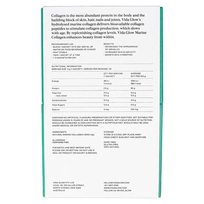 Vida Glow Natural Marine Collagen Original 30 Sachets