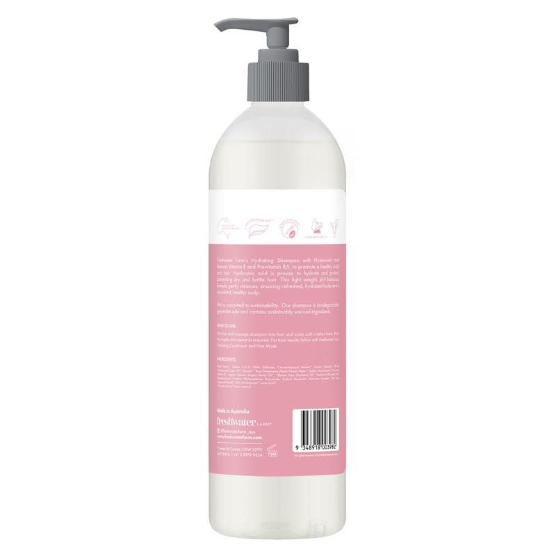 Freshwater Farm Hydrating Hyaluronic Shampoo Rosewater 500ml