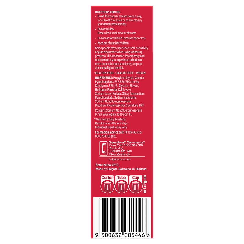 Colgate Optic White Express White Teeth Whitening Toothpaste Fresh Mint with Hydrogen Peroxide 85g