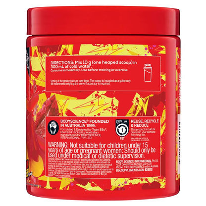 BSc PRE Caffeinated Pre-Workout Red Sour Snakes 300g