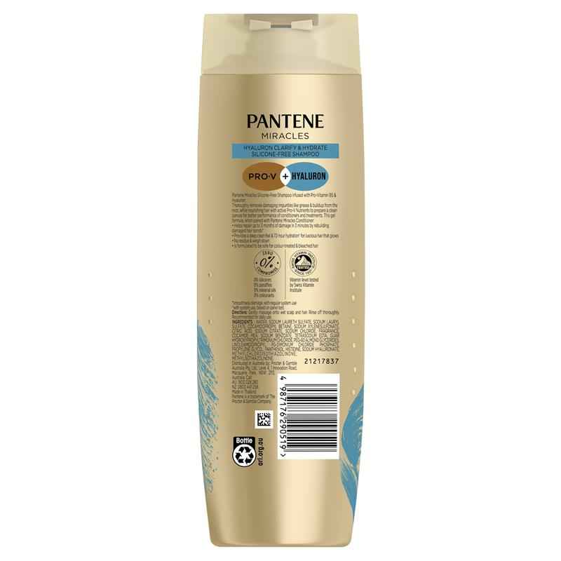 Pantene Miracles Hyaluron Clarify & Hydrate Silicone-Free Shampoo 375ml