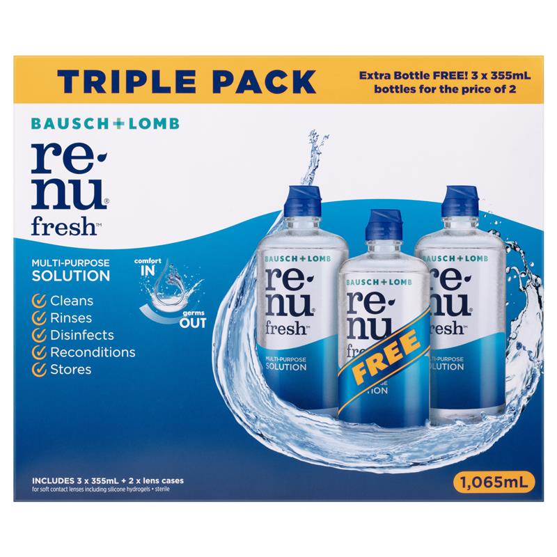 Bausch & Lomb Renu Fresh 3 For 2 355ml