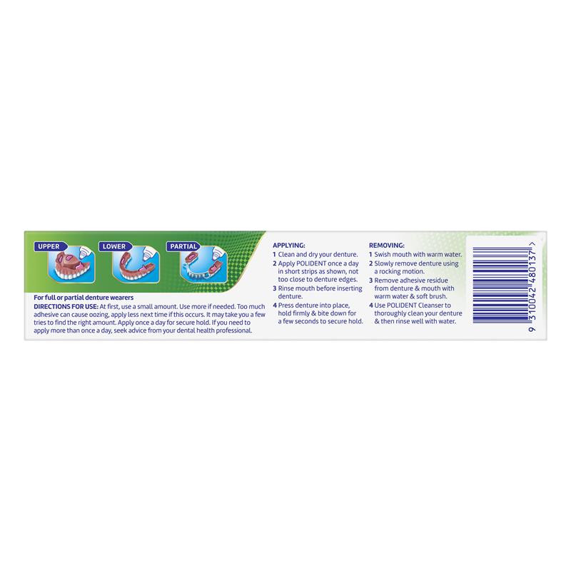 Polident Denture Adhesive Cream Flavour Free 60g