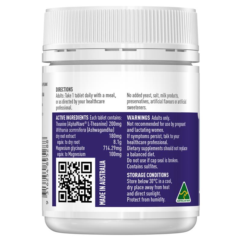 Healthy Care L-Theanine + Ashwagandha + Magnesium Glycinate 60 Tablets