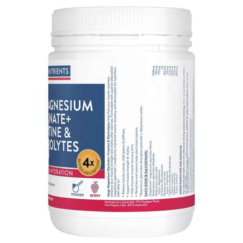 Magnesium Glycinate, Creatine & Electrolyte Powder 500g