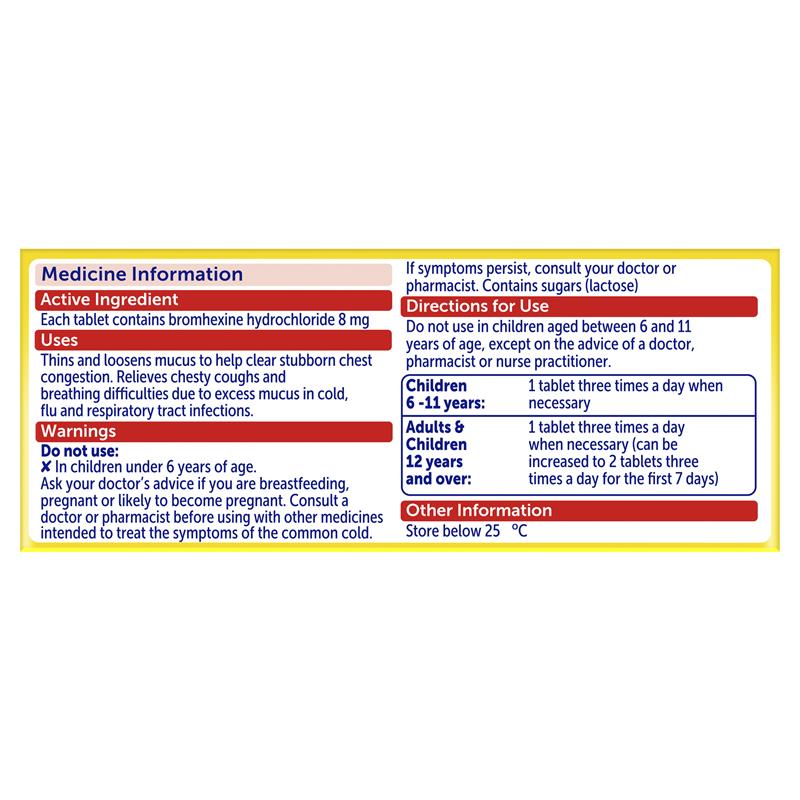 Bisolvon Chesty Forte Cough Tablets 50 Pack