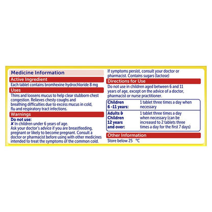 Bisolvon Chesty Forte Cough Tablets 50 Pack
