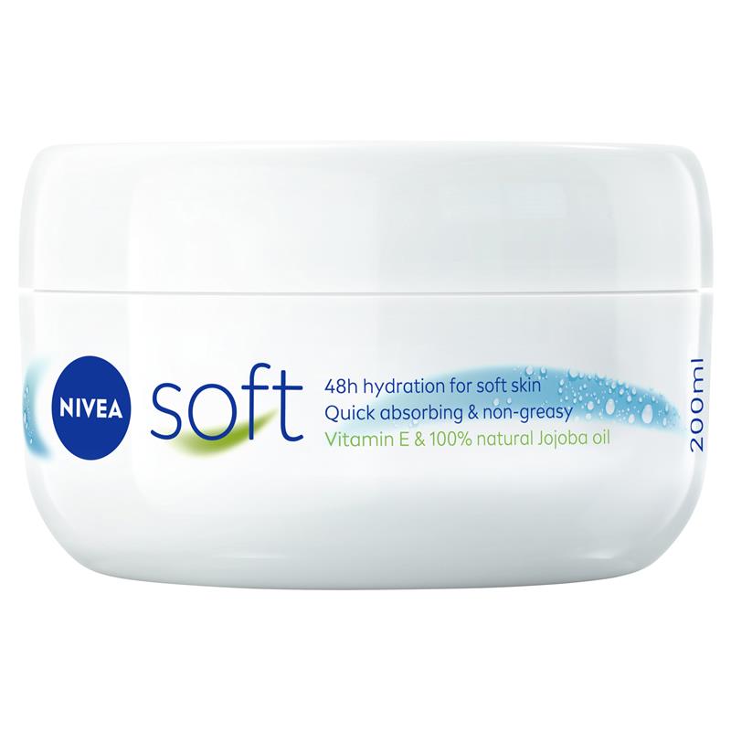 NIVEA Soft Moisturiser Cream Face Body Hands 200ml - GimmeNow