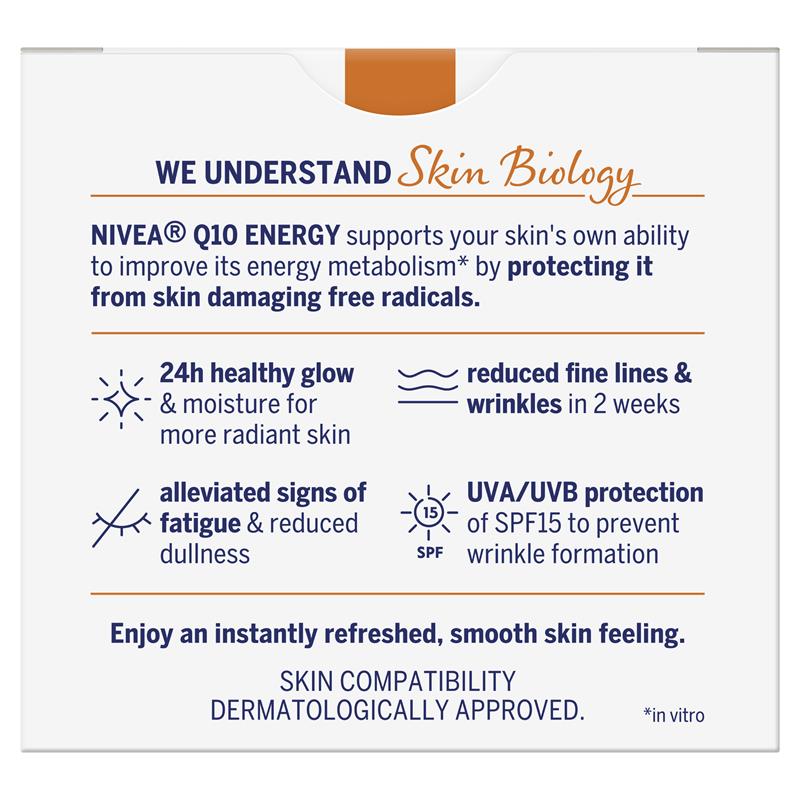 NIVEA Q10 Power + Vitamin C Energy Face Moisturiser SPF15 50ml
