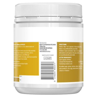 Healthy Care Super Flaxseed Oil 1000mg 200 Capsules