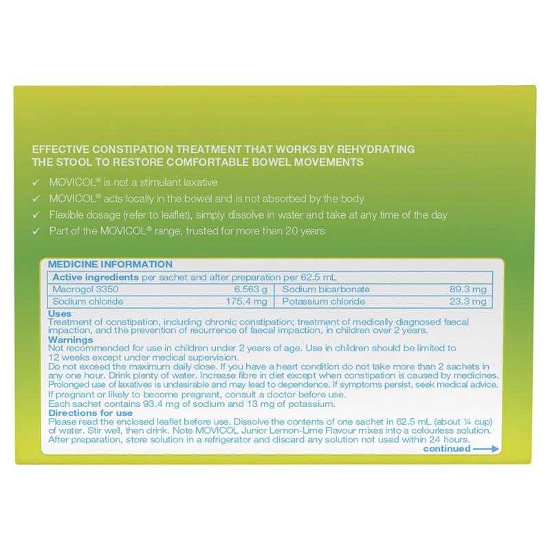 Movicol Junior Lemon Lime 30 Sachets