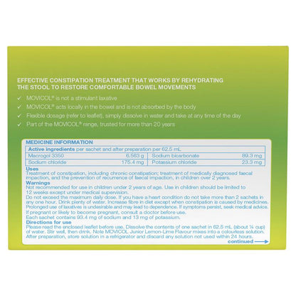 Movicol Junior Lemon Lime 30 Sachets