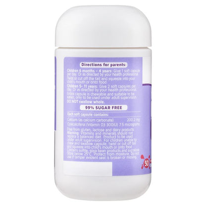 Nature's Way Kids Smart Calcium + Vitamin D 50 Chewable Capsules