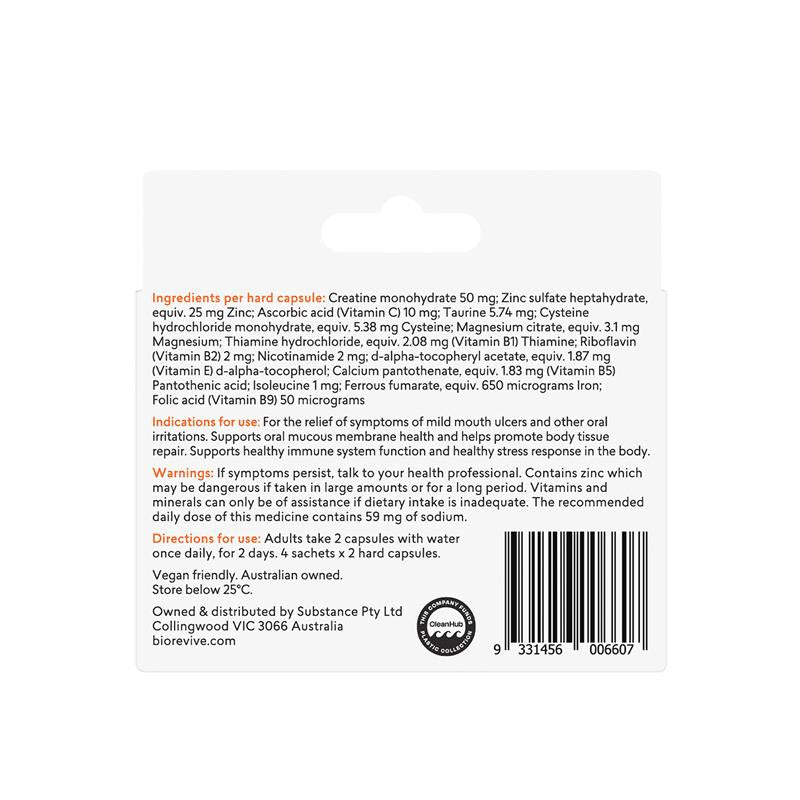BioRevive MouthUlcer Mouth Ulcer Relief 8 Capsules