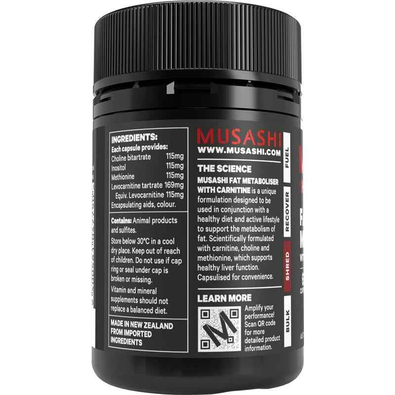 Musashi Fat Metaboliser + Carnitine 60 Capsules