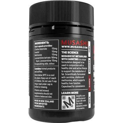 Musashi Fat Metaboliser + Carnitine 60 Capsules