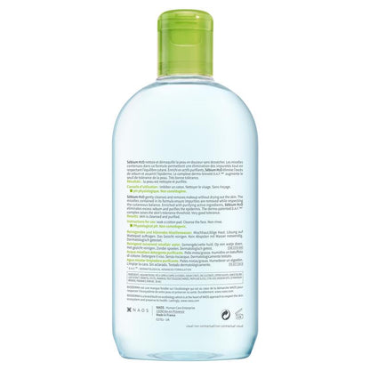 Bioderma Sebium H2O Purifying Micellar Water Cleanser for Oily Skin 500ml