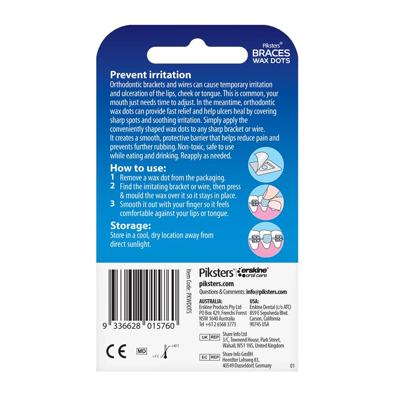 Piksters Braces Wax Dots 12 Pack