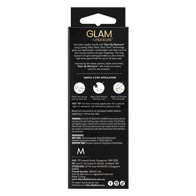 Glam By Manicare Press On Nails French Pink Short Square French Kit