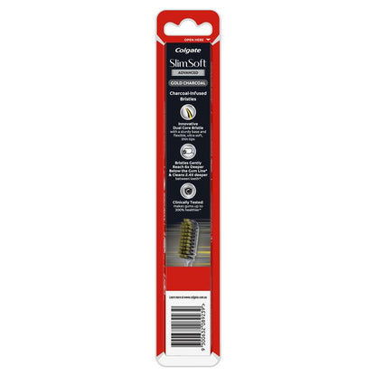 Colgate Slim Soft Advanced Charcoal with Charcoal infused bristles Ultra Soft Toothbrush