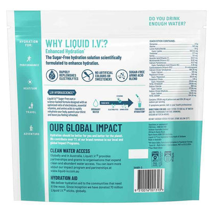 Liquid IV Hydration Sugar Free Raspberry Melon 24 Sachets