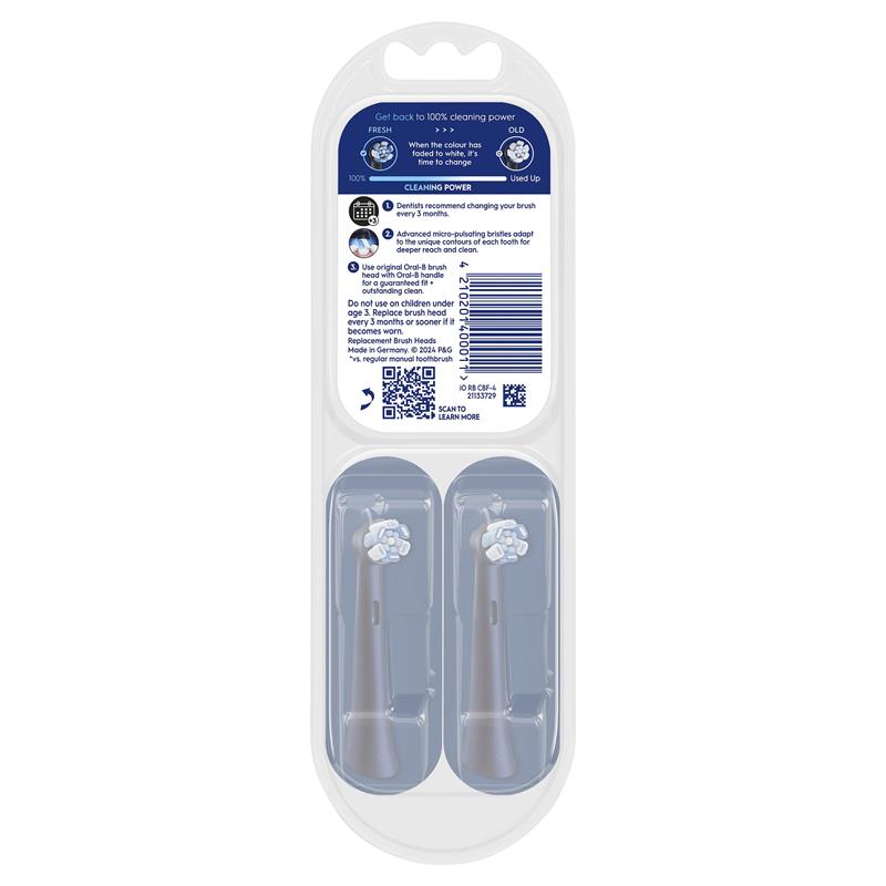 Oral B Power Toothbrush iO Advanced Clean Refills Black 4 Pack