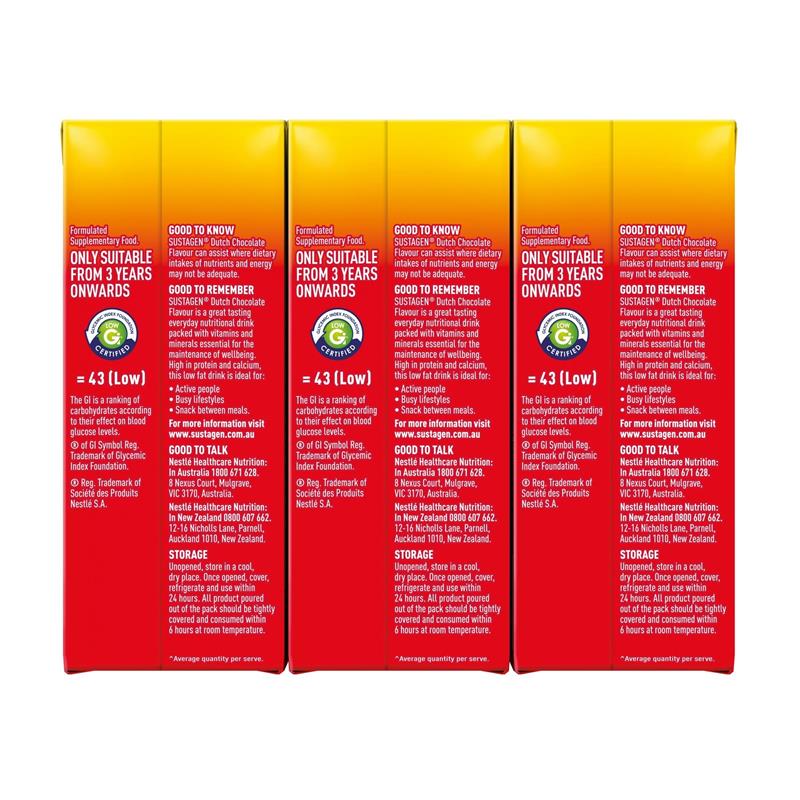 Sustagen Ready to Drink Multipack Dutch Chocolate 3 x 250ml