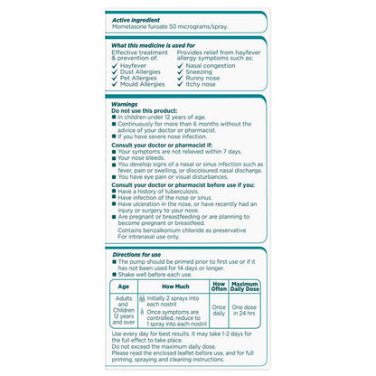 Nasonex Allergy Non-Drowsy 24 Hour Nasal Spray 140 Sprays