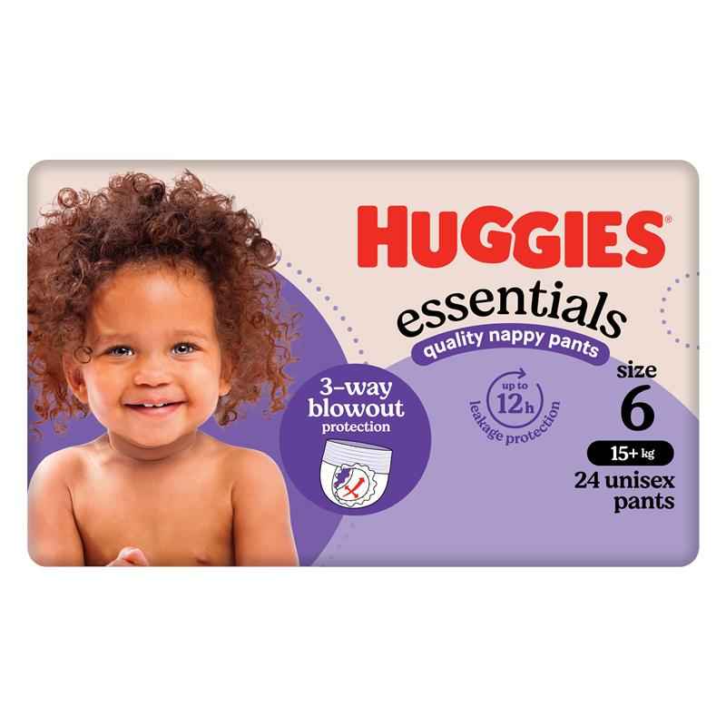 Huggies Essentials Nappy Pants Size 6 15+ kg 24 Pack