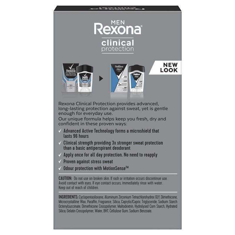 Rexona Men Clinical Protection Antiperspirant Cream Stick Clean Scent 45ml