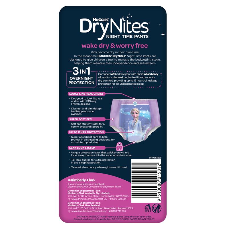 DryNites Night Pants Girl 4-7 Years (17-30kg) 9 Pack