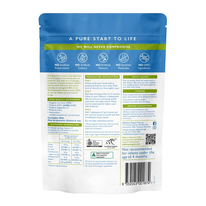 Bellamy's Organic Baby Rice with Prebiotic 125g