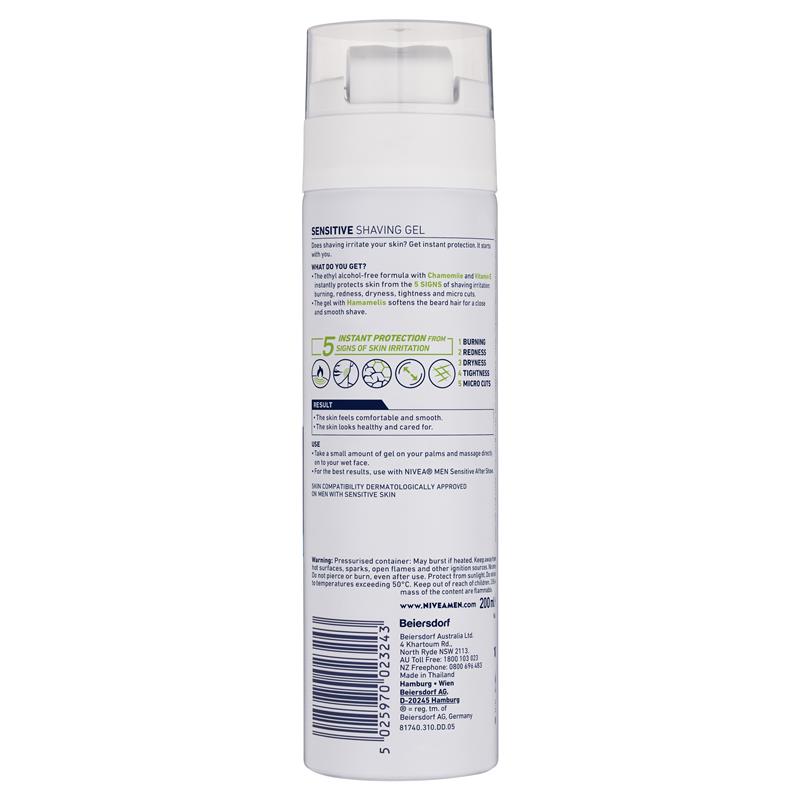 NIVEA MEN Sensitive Shaving Gel Instant Protection 200ml - GimmeNow