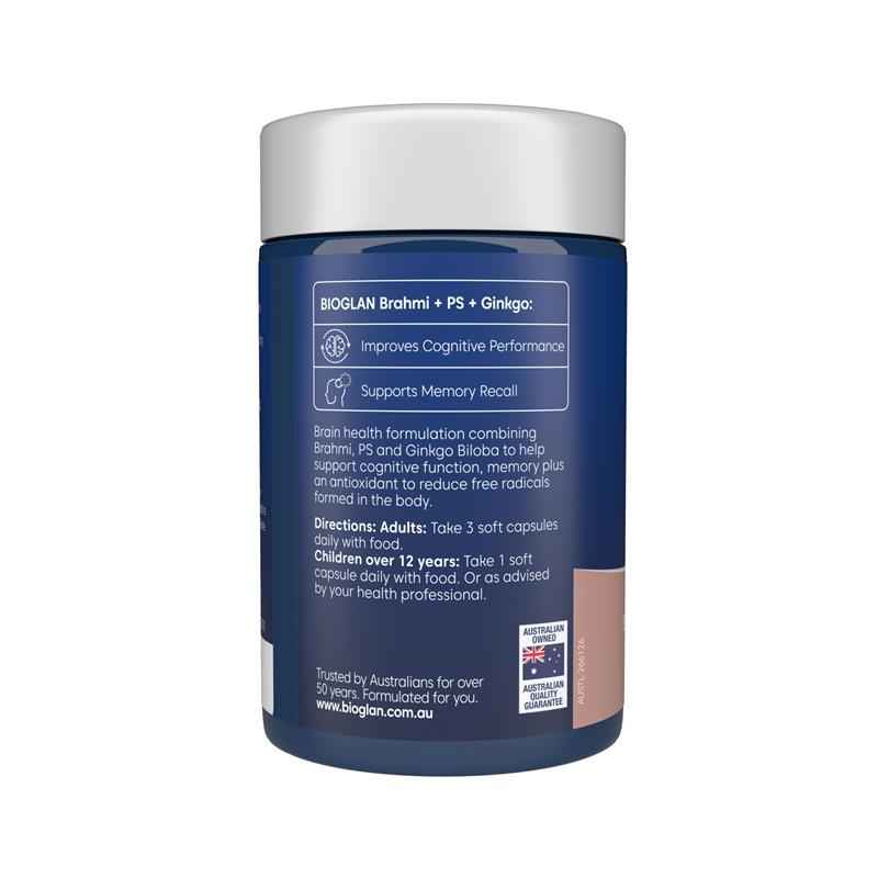 Bioglan Brahmi + PS + Ginkgo Focus 50 Capsules