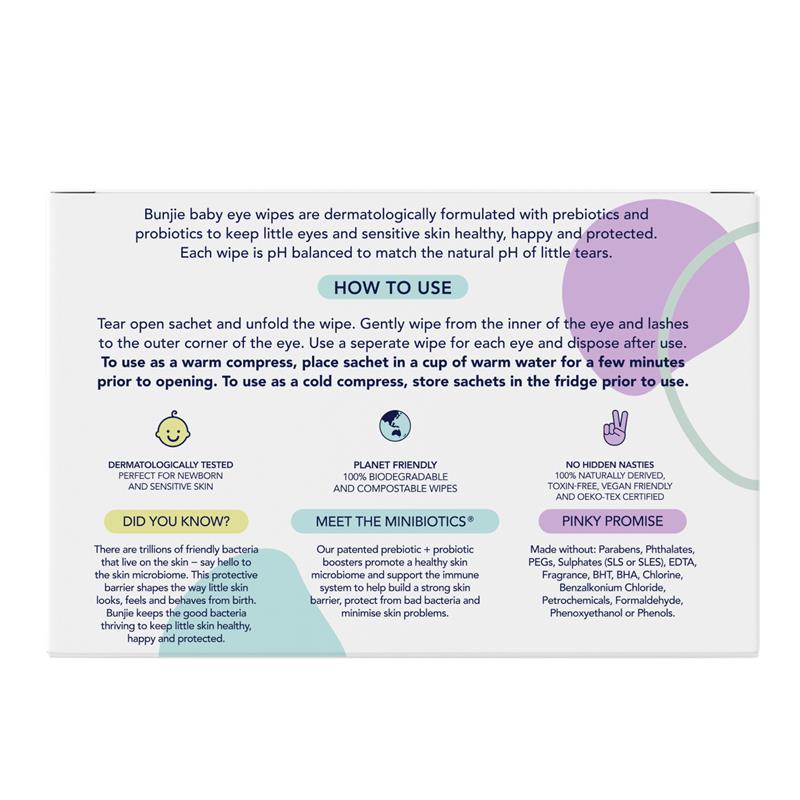Bunjie Probiotic Baby Eye Wipes 60 Exclusive Size