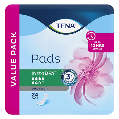 Tena Pad InstaDRY Long Length 24 Pack