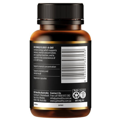 GO Healthy Ginkgo 9000 1-A-DAY 60 Capsule