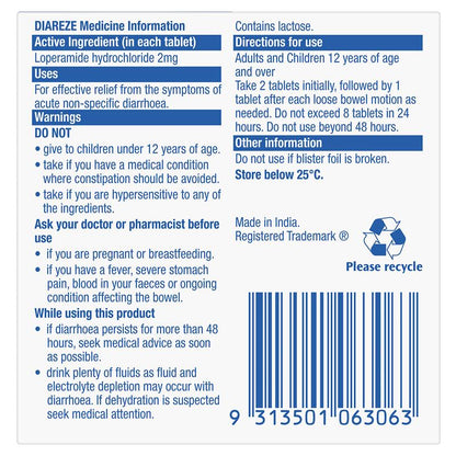 Diareze 20 Tablets