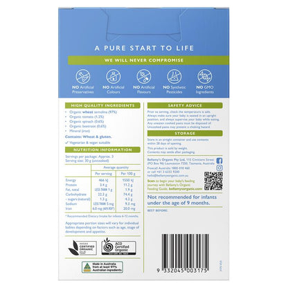 Bellamys Organic Veggie Pasta Spirals 110g