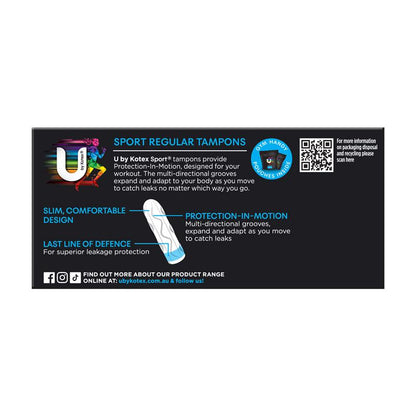 U By Kotex Sport Tampons Regular 16 Pack