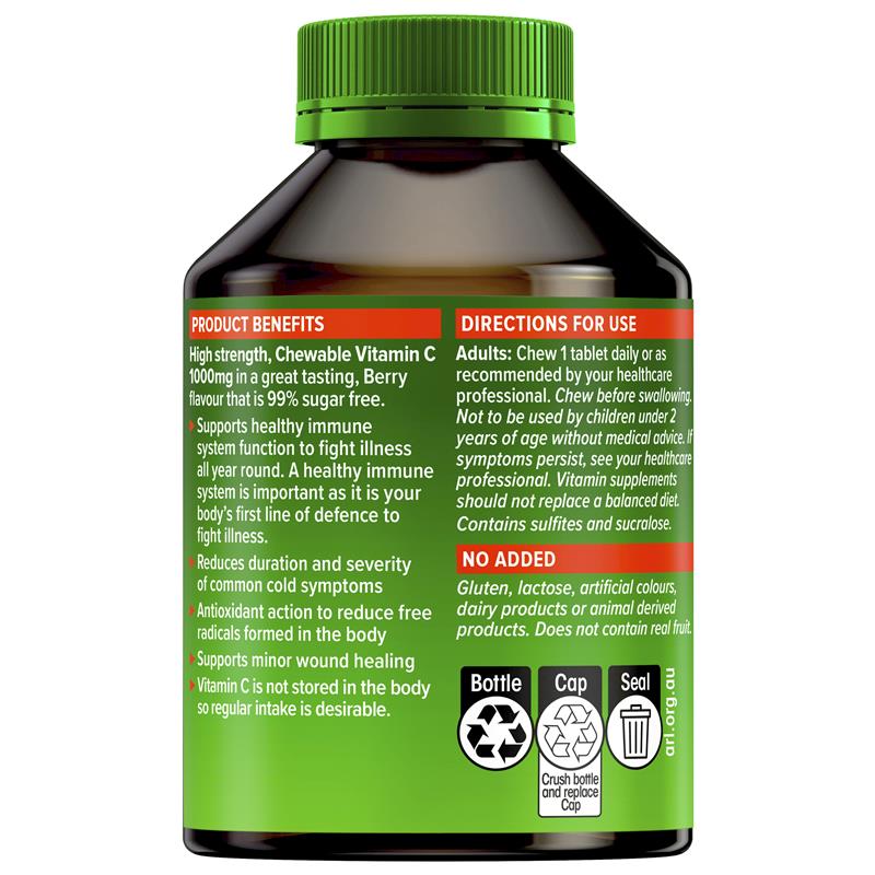 Cenovis Chewable Mega Vitamin C 1000mg Berry 120 Tablets Exclusive Size