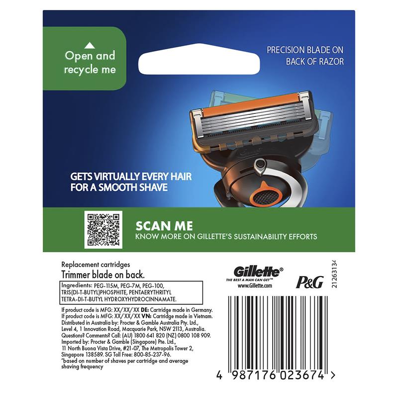 Gillette Fusion Proglide Manual Razor Blades 8 Pack