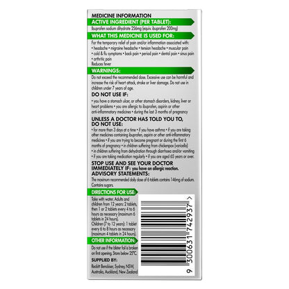 Nurofen Zavance Fast Pain Relief Tablets 48 pack 256mg Ibuprofen