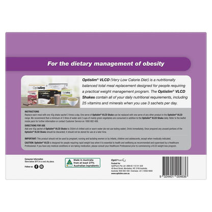 Optislim VLCD Meal Replacement Shake Variety Pack 21x43g Sachets