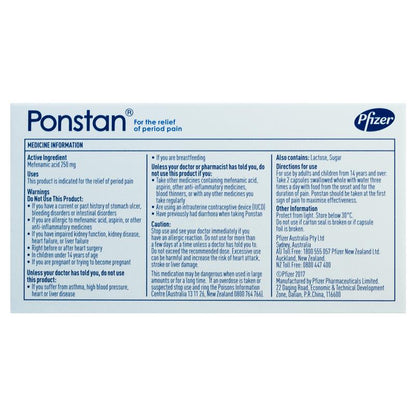 Ponstan 250mg Capsules 20