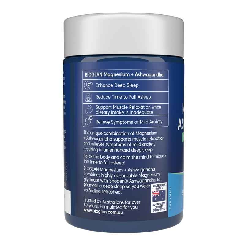 Bioglan Magnesium + Ashwagandha 120 Tablets Exclusive Size