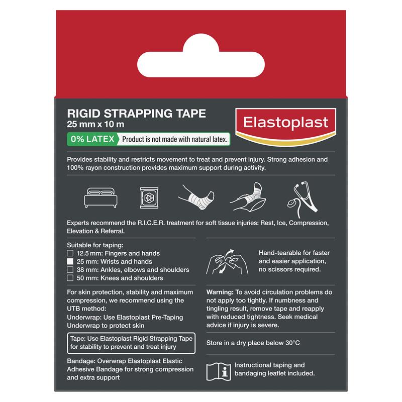 Elastoplast 36002 Sport Rigid Strapping Tape 25mm x 10m Tan - GimmeNow
